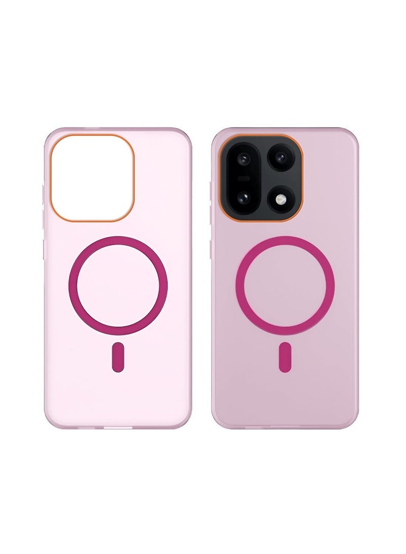 Wtech OnePlus 15 5G 2025 Hybrid Translucent Magsafe with Magnetic Charging Raised Camera Lips Elegant Look Case Cover (MCMPMN) - Baby Pink - Image 2
